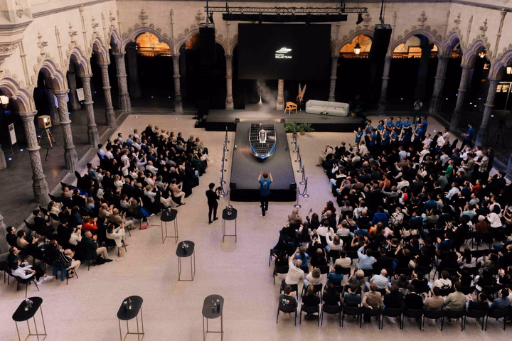 Audience gathered for the unveiling of the Infinite Apollo solar race car.