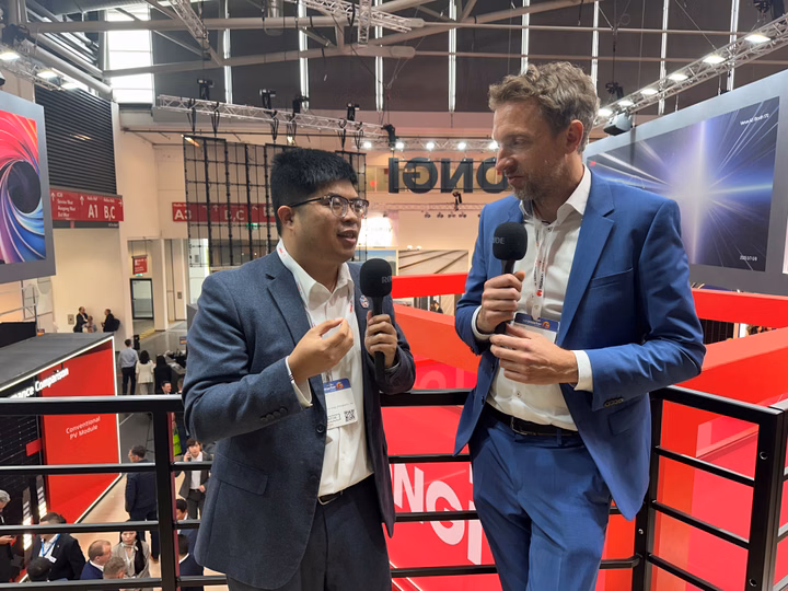 Chao Jia and Thomas Hillig interviewed at Intersolar Europe 2025.