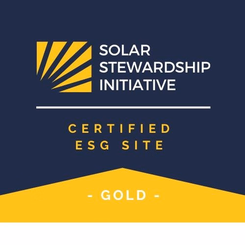 Solar Stewardship Initiative gold certified ESG site logo.